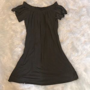 Mossimo off shoulder smocked dress in olive green